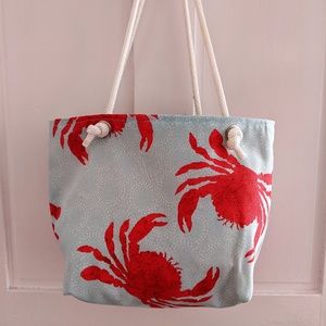 Red Crab Handmade Rope Handled Bag